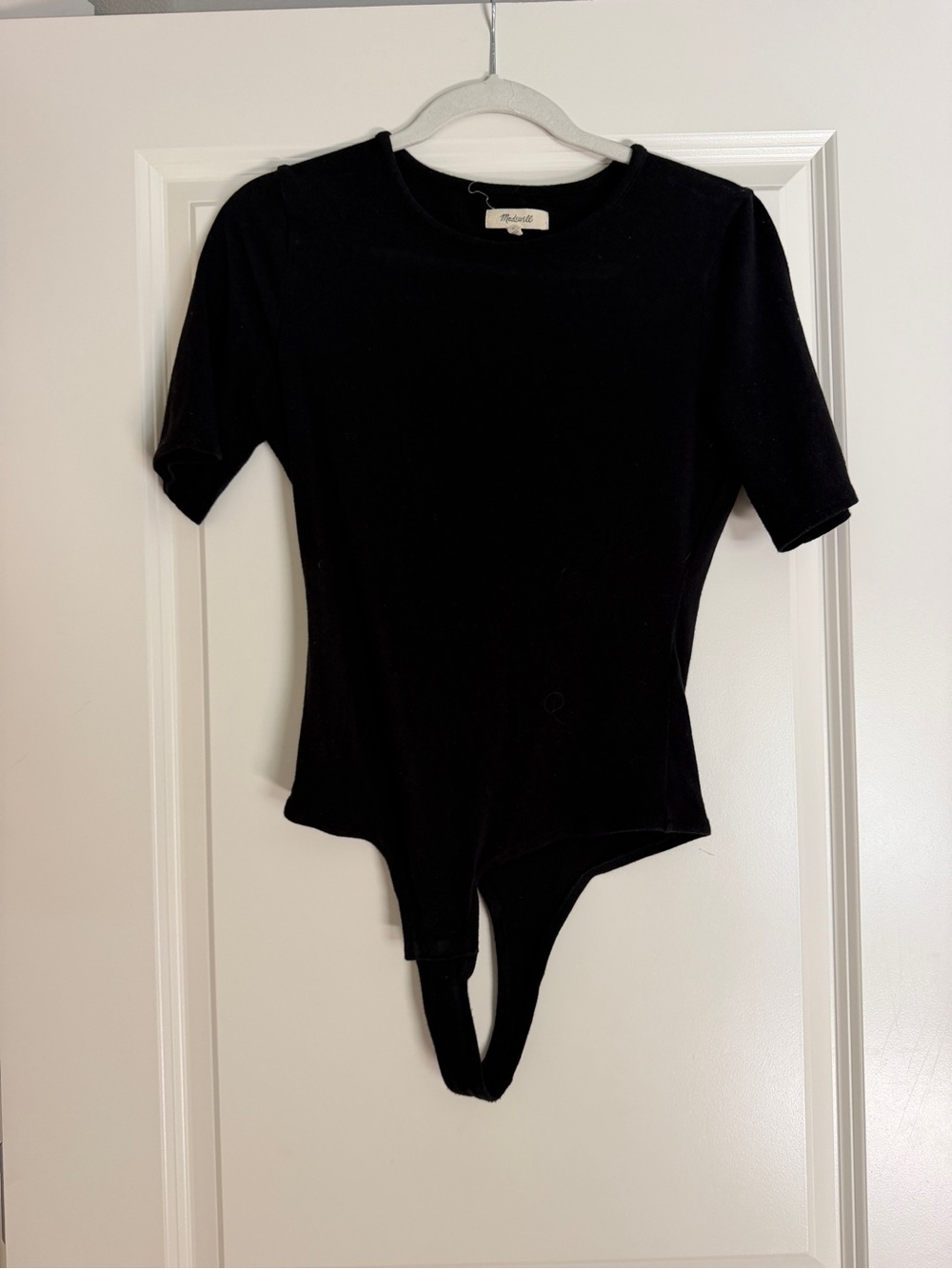 Madewell Black Short Sleeve Crewneck Bodysuit